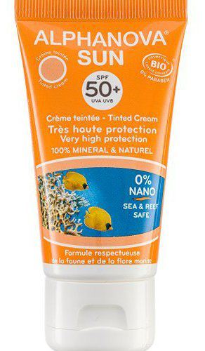 Cr&egrave;me solaire teint&eacute;e spf 50+ bio