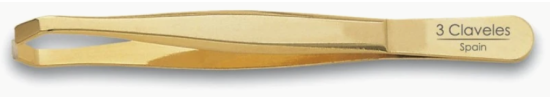 3 Claveles Pinza Depilar Cangrejo Dorada 9 cm