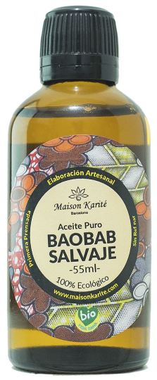 Baobab sauvage pur huile vierge extra bouteille ambre Bio 55 ml