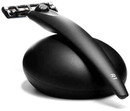Ensemble de rasoirs R 1 noir mat avec support