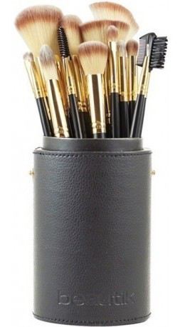 Case Set 18 Brushes Black Cylinder