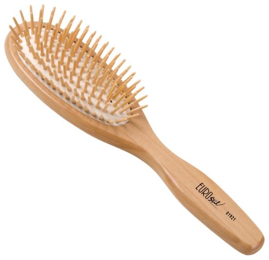 Grande brosse en bois à soufflet ovale