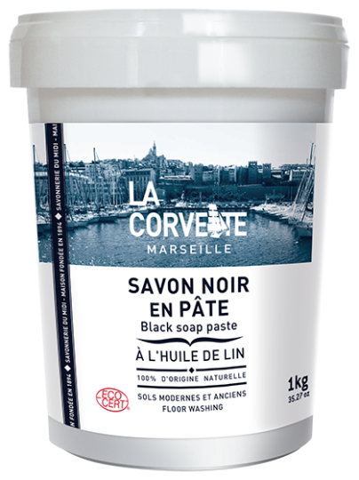 La Corvette Savon noir en p&acirc;te &agrave; l'huile de lin 1 kg