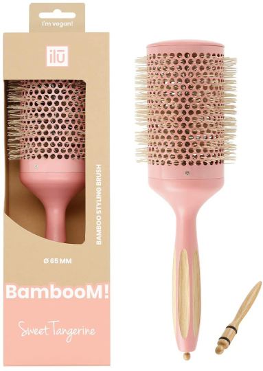 Brosse ronde en bambou 65 mm Sweet Tangerine